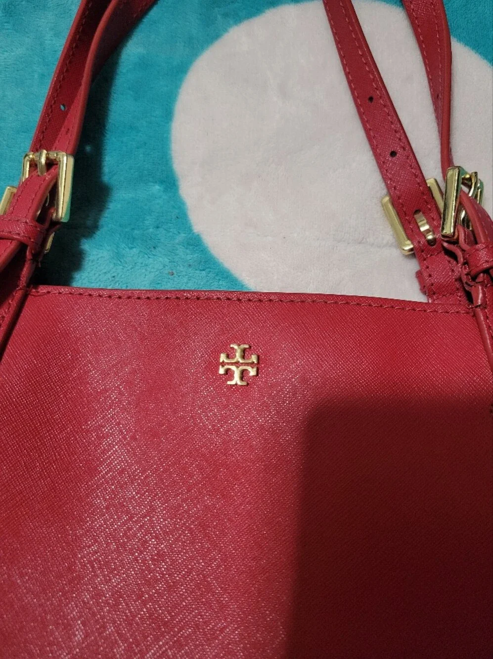 Tory Burch Red Tote Bag And Wallet
